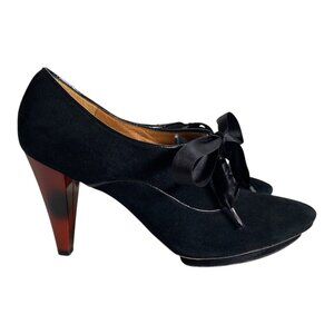 Ramon Tenza Leather Tortoise Shell Heeled Shoes Sz 8.5